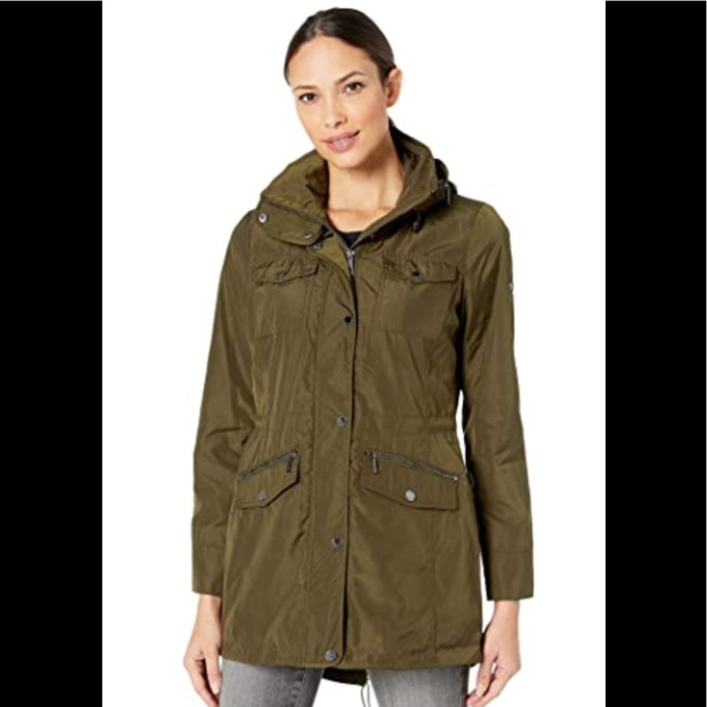 MICHAEL Michael Kors Rain Jacket Anorak Coat Green